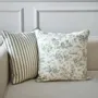 Fabric cushions - Toile de Jouy Green Decorative Cushion Cover - Textile Collection - ROSEBERRY HOME