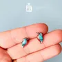 Jewelry - Kingfisher Stud Earrings – Hand-Painted Bird Jewelry - PINTONIK