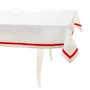 Linge de table textile - Nappe Rayures – Ruban rouge (Style bistrot français) - ROSEBERRY HOME