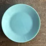 Everyday plates - Set of 6 small vintage turquoise blue dessert plates D18 - OFFICE OBJETS