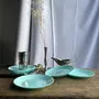 Everyday plates - Set of 6 small vintage turquoise blue dessert plates D18 - OFFICE OBJETS
