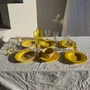 Assiettes au quotidien - Lot de 6 assiettes jaunes creuses vintage D22,5 H3,5 - OFFICE OBJETS
