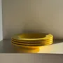 Assiettes au quotidien - Lot de 6 assiettes jaunes creuses vintage D22,5 H3,5 - OFFICE OBJETS