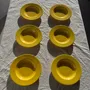 Assiettes au quotidien - Lot de 6 assiettes jaunes creuses vintage D22,5 H3,5 - OFFICE OBJETS