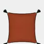 Coussins - Teles Brick Linen and Chenille Embroidered Cushion - HOUSE OF CAPRICORN