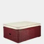 Poufs - Handmade Furnas Bordeaux Wicker and Natural Linen Ottoman - HOUSE OF CAPRICORN