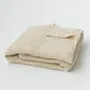 Throw blankets - Linen waffle throw blanket in Vanilla - MAGICLINEN