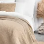 Throw blankets - Linen waffle throw blanket in Beige - MAGICLINEN