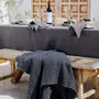 Throw blankets - Linen waffle throw blanket in Dark gray - MAGICLINEN