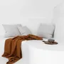 Throw blankets - Linen waffle throw blanket in Woodrose - MAGICLINEN