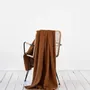Throw blankets - Linen waffle throw blanket in Woodrose - MAGICLINEN