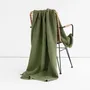 Throw blankets - Linen waffle throw in Forest green - MAGICLINEN