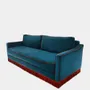 Canapés - Afonso Blue and Brick Velvet Sofa - HOUSE OF CAPRICORN