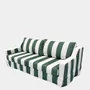 Sofas - Manuel Green Striped Linen Three-Seater Sofa - HOUSE OF CAPRICORN