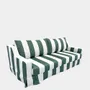 Sofas - Manuel Green Striped Linen Three-Seater Sofa - HOUSE OF CAPRICORN