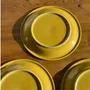 Everyday plates - Set of 3 large yellow Italian plates with green border D27 H3 - OFFICE OBJETS