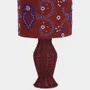 Objets de décoration - Hand-Embroidered Viana Bordeaux Linen With Blue Embroidery Lampshade - HOUSE OF CAPRICORN