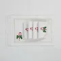 Christmas table settings - Joyful Christmas Panama Embroidered Napkins – Festive Story - ROSEBERRY HOME