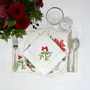 Christmas table settings - Joyful Christmas Panama Embroidered Napkins – Festive Story - ROSEBERRY HOME