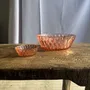 Plats et saladiers - Service en verre rose vintage composé d'un saladier et de 8 coupelles - OFFICE OBJETS