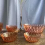 Plats et saladiers - Service en verre rose vintage composé d'un saladier et de 8 coupelles - OFFICE OBJETS