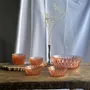 Plats et saladiers - Service en verre rose vintage composé d'un saladier et de 8 coupelles - OFFICE OBJETS