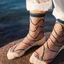Gifts - Riflessi Bleue 36-38 : Women’s sheer socks with curves - ATELIER ST EUSTACHE