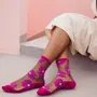 Gifts - Murano Fuschia 39-41 : Women’s sheer floral socks - ATELIER ST EUSTACHE