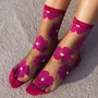 Gifts - Murano Fuchsia 36-38 : Women’s sheer floral socks - ATELIER ST EUSTACHE