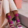 Gifts - Murano Fuchsia 36-38 : Women’s sheer floral socks - ATELIER ST EUSTACHE