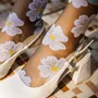Gifts - Murano Crème 39-41 : Women’s sheer floral socks - ATELIER ST EUSTACHE