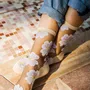 Gifts - Murano Crème 36-38 : Women’s sheer floral socks - ATELIER ST EUSTACHE