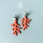 Jewelry - Marine Coral Dangle Earrings in Vibrant Neon Colors - PINTONIK