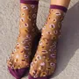 Gifts - Horseshoe Bend Prune 36-38 : Women’s sheer leopard socks - ATELIER ST EUSTACHE