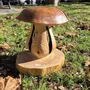 Pièces uniques - Cèpe lumineux tabouret sculpté en bois - BOIS DE LION