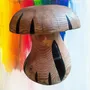 Pièces uniques - Cèpe lumineux tabouret sculpté en bois - BOIS DE LION