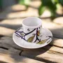 Gifts - Morning Awakening: Customizable WAX Porcelain Cup & Saucer - Exclusive Makaïva Pattern - KEMI HOME ART