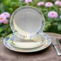 Cadeaux - Coffret d'exception en porcelaine française personnalisable - Motif Fleurs de Mariage WAX, 6 pièces uniques pour tables festives - KEMI HOME ART