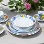 Cadeaux - Coffret d'exception en porcelaine française personnalisable - Motif Fleurs de Mariage WAX, 6 pièces uniques pour tables festives - KEMI HOME ART