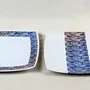 Gifts - Limited Edition: Customizable Square Porcelain Plates Set - Unique Ethnic Pattern « Artist KHA 1 » - KEMI HOME ART
