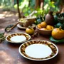 Gifts - Dida Elegance: Set of 6 Customizable French Porcelain Plates - Unique Ethnic Patterns & Made-to-Order Designs - KEMI HOME ART