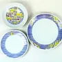 Gifts - Prestige Edition: Set of 6 Customizable French Porcelain Plates - Unique WAX Billionaire Pattern - KEMI HOME ART