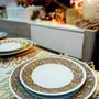 Gifts - Customizable Culinary Art Set: 6 Fine Porcelain Plates with Unique Bogolan Patterns - Made-to-Order Creations - KEMI HOME ART