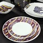 Gifts - Limited Edition: Set of 6 Customizable Porcelain Plates - Baoulé Black & Yellow Motif, Unique Ivorian Craftsmanship - KEMI HOME ART