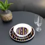 Gifts - Limited Edition: Set of 6 Customizable Porcelain Plates - Baoulé Black & Yellow Motif, Unique Ivorian Craftsmanship - KEMI HOME ART