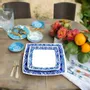 Gifts - Elegant Set of 6 Customizable Square Plates – Cameroon Ndop Blue Pattern, Unique Handcrafted Artistry Made to Order - KEMI HOME ART