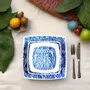 Gifts - Elegant Set of 6 Customizable Square Plates – Cameroon Ndop Blue Pattern, Unique Handcrafted Artistry Made to Order - KEMI HOME ART