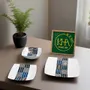 Cadeaux - Édition Limitée : Coffret de 6 Assiettes en Porcelaine Personnalisables - Motif Kounta Bleu du Niger, Artisanat d'Excellence - KEMI HOME ART