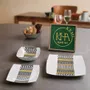 Gifts - Limited Edition: Set of 6 Customizable Square Plates – Kounta Motif from Niger, French Craftsmanship - KEMI HOME ART