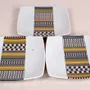 Gifts - Limited Edition: Set of 6 Customizable Square Plates – Kounta Motif from Niger, French Craftsmanship - KEMI HOME ART
